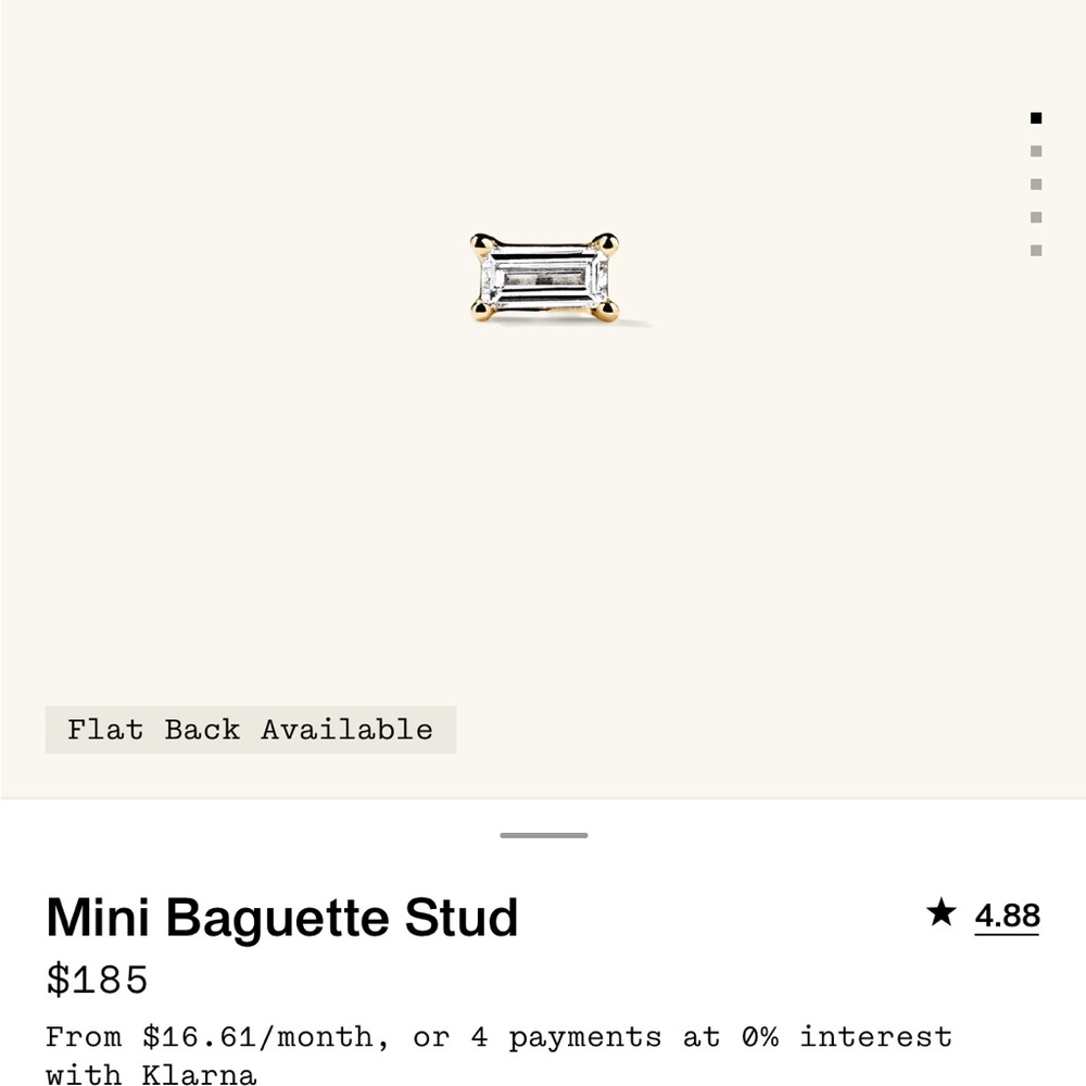 Gold and Silver Mini Baguette Stud
